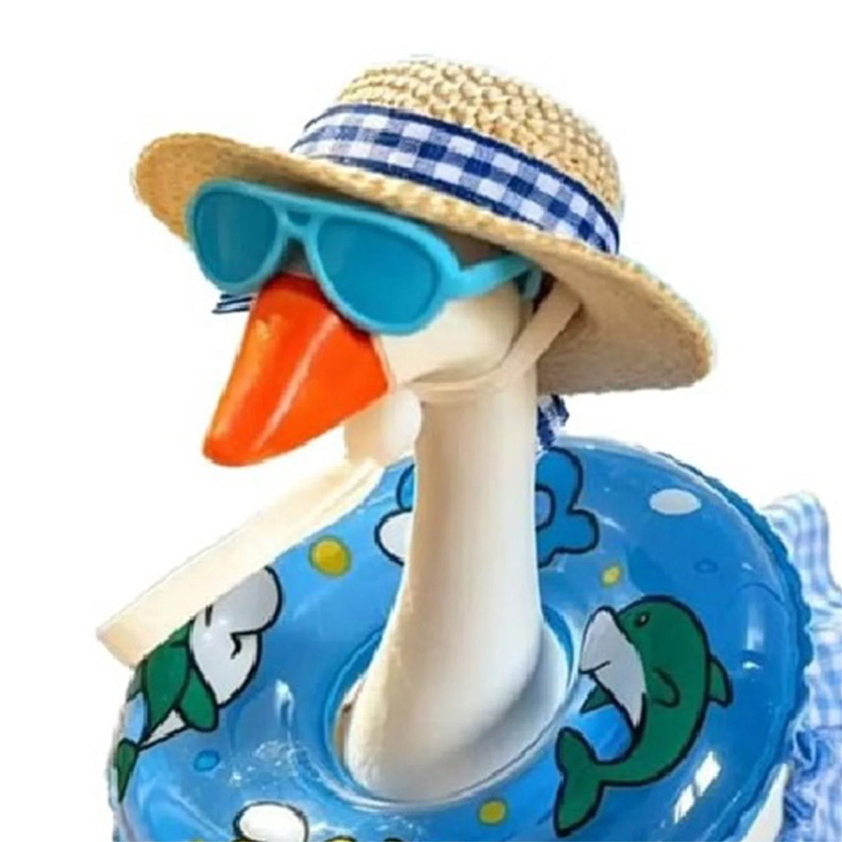 7-Inch Hawaiian Goose Outfit – Hat, Sunglasses & Swim Ring Set Goose Costume Set Vue