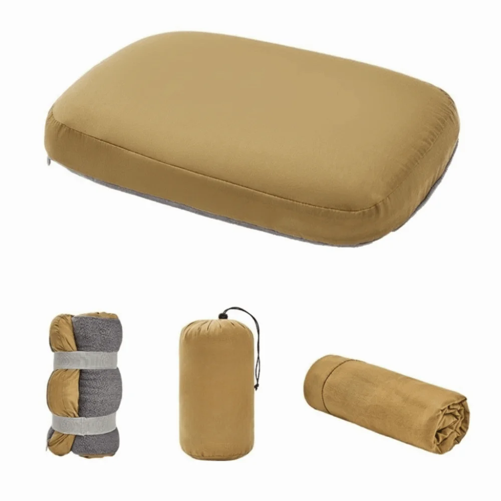 Breathable Slow Rebound Camping Pillow Removable Soft Sleeping Pillow Space-saving with Storage Bag Cervical Pillow Lunch Break Vue