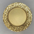 Reusable Gold Charger Plate Plastic Tableware for Party Banquet Event Wedding Home Table Setting Stylish Look Vue Gold