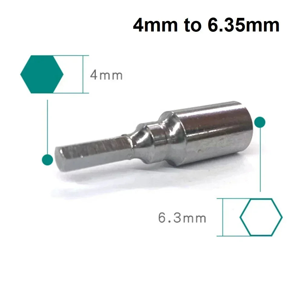 Hex Bit Adapter 4mm to 6.35mm Screwdriver Converter Set Screwdriver Bit Adapter Vue