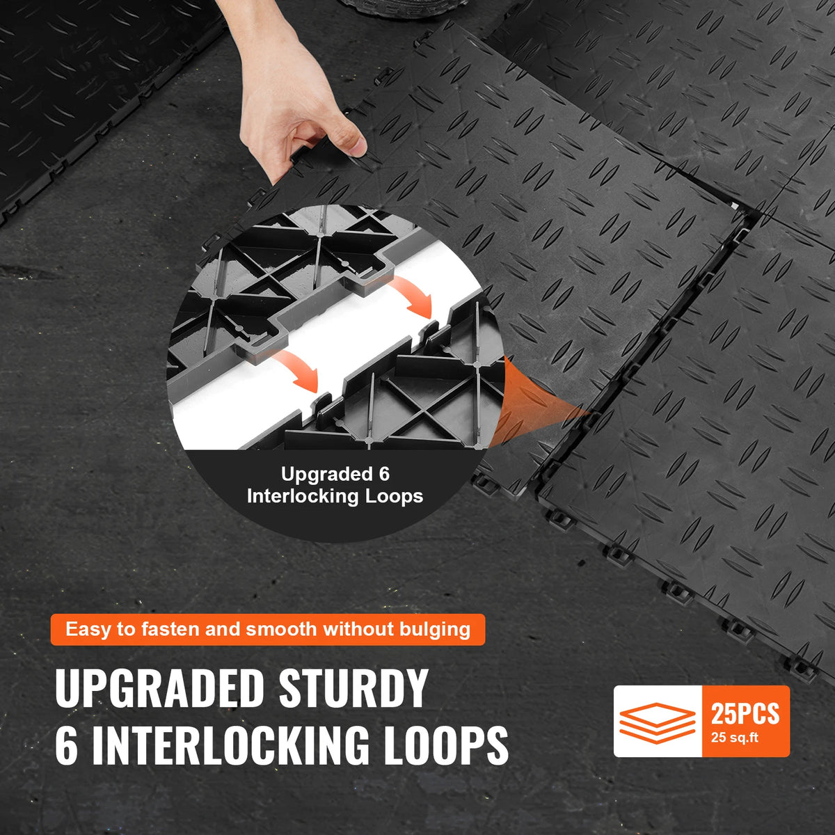 Interlocking Garage Floor Tiles 12" Non-Slip PP | 25 or 50 Pcs Interlocking Floor Tiles Vue