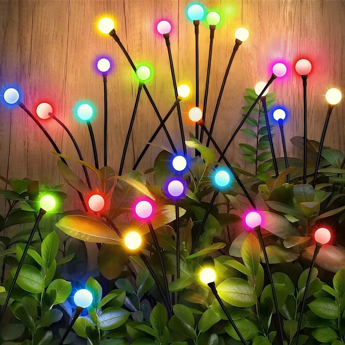 Natural Fluttering Firefly Solar Garden Decor Lights, Bendable Multi-Angle Glow Ball Stake Lamps, Outdoor Landscape Lighting Vue