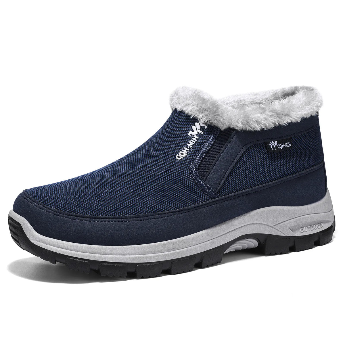 Men's Winter Fleece-Lined Slip-On Ankle Boots | Anti-Slip Men's Winter Boots Vue DZ-BM-QQ26-Blue 44