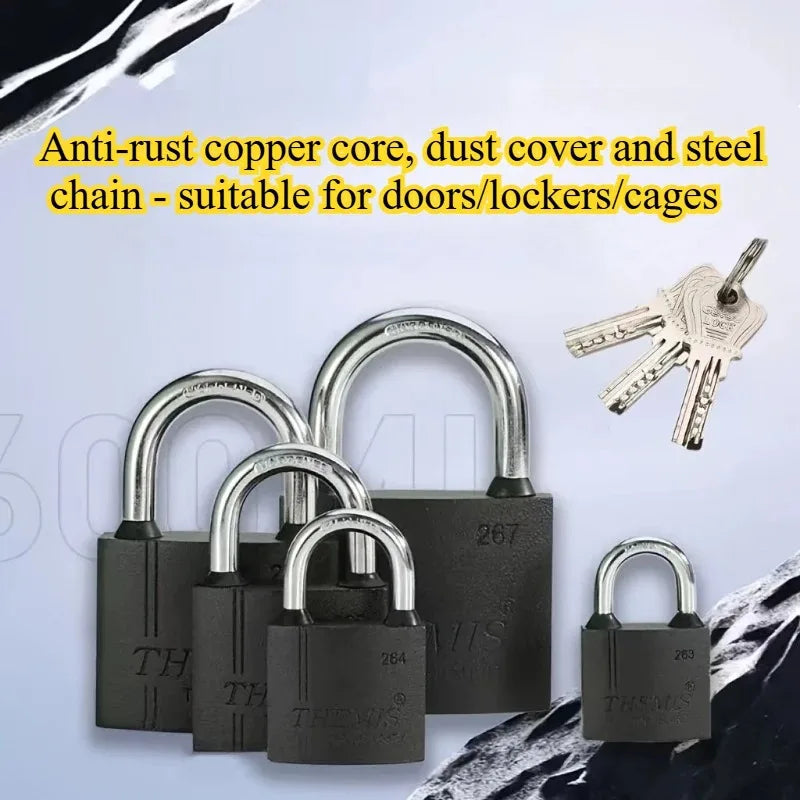 Heavy Duty Padlocks with Keys Waterproof Anti-Rust Anti-Theft Copper Core High Security Lock for Gate Shed Garage Locker Outdoor Vue