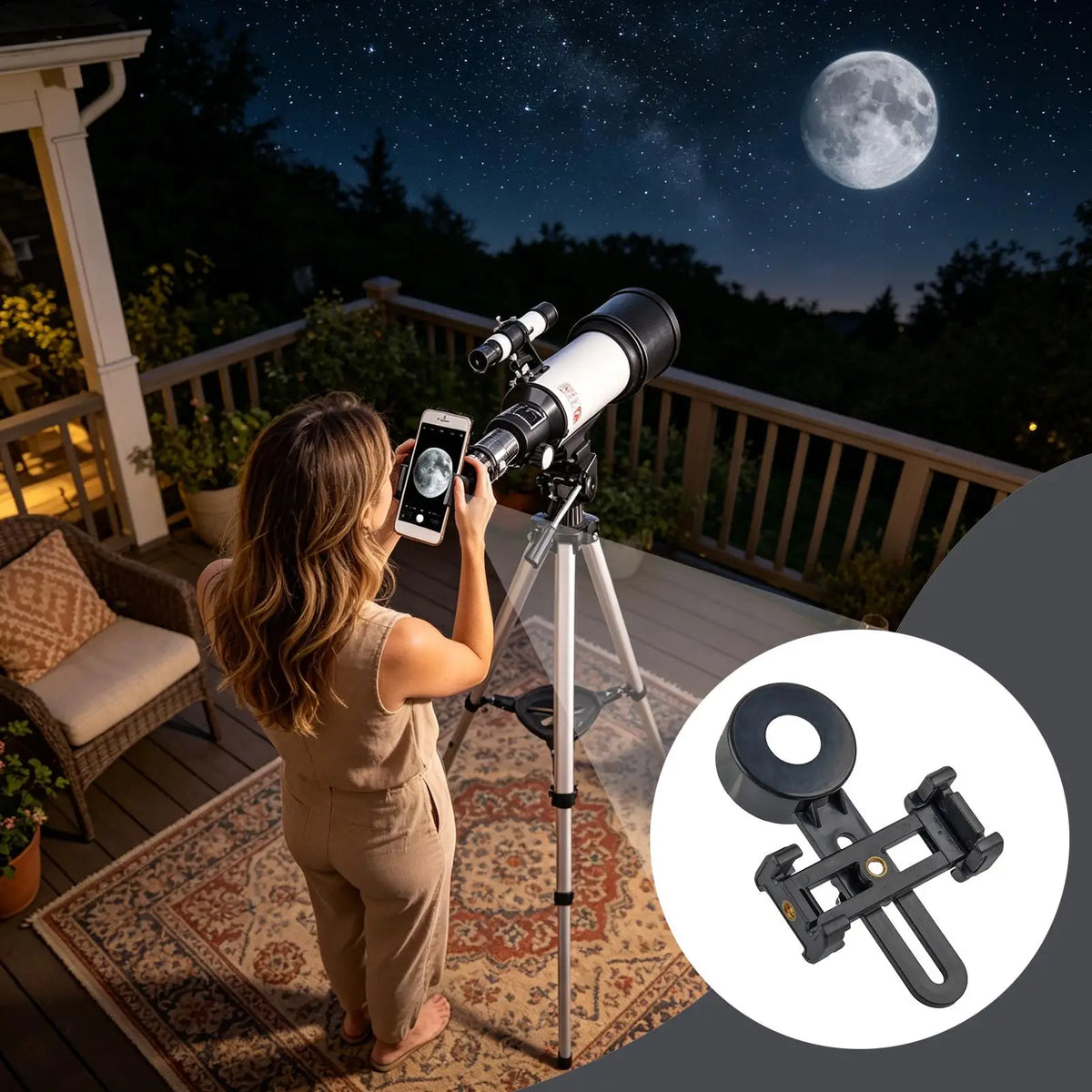 Monoculars Digiscoping Tripod Telescope Phone Mount Phone Binocular Adapter for Bird Watching Cruise Outdoor Photography Vue