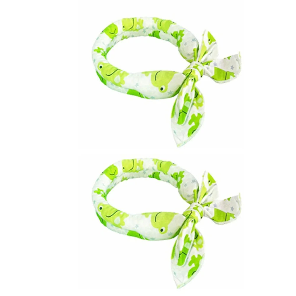 2Pcs Cute Print Pet Cooling Ice Scarf Adjustable Breathable Towel Pet Cool Neck Ring Reusable Ice Towel Dog Cooling Collar Vue Style 4
