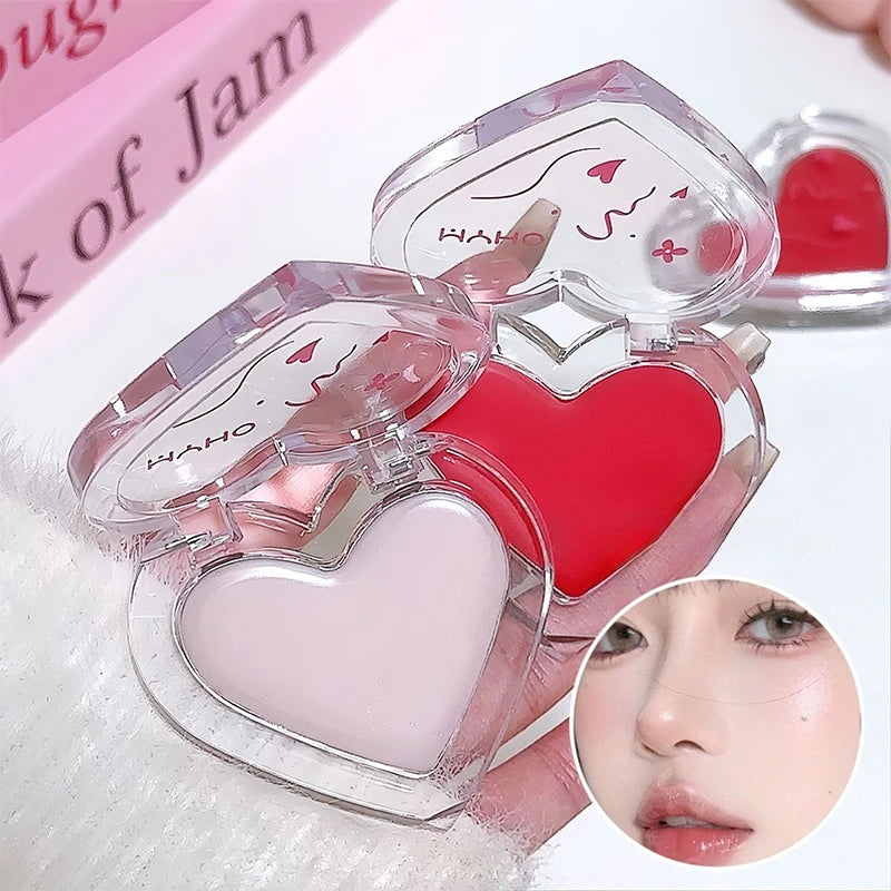 Love Heart Water Light Shimmer Cream Multiuse Natural Rose Pink Blush Clear Transparent Face Brighten Contour Body Highlighter Vue