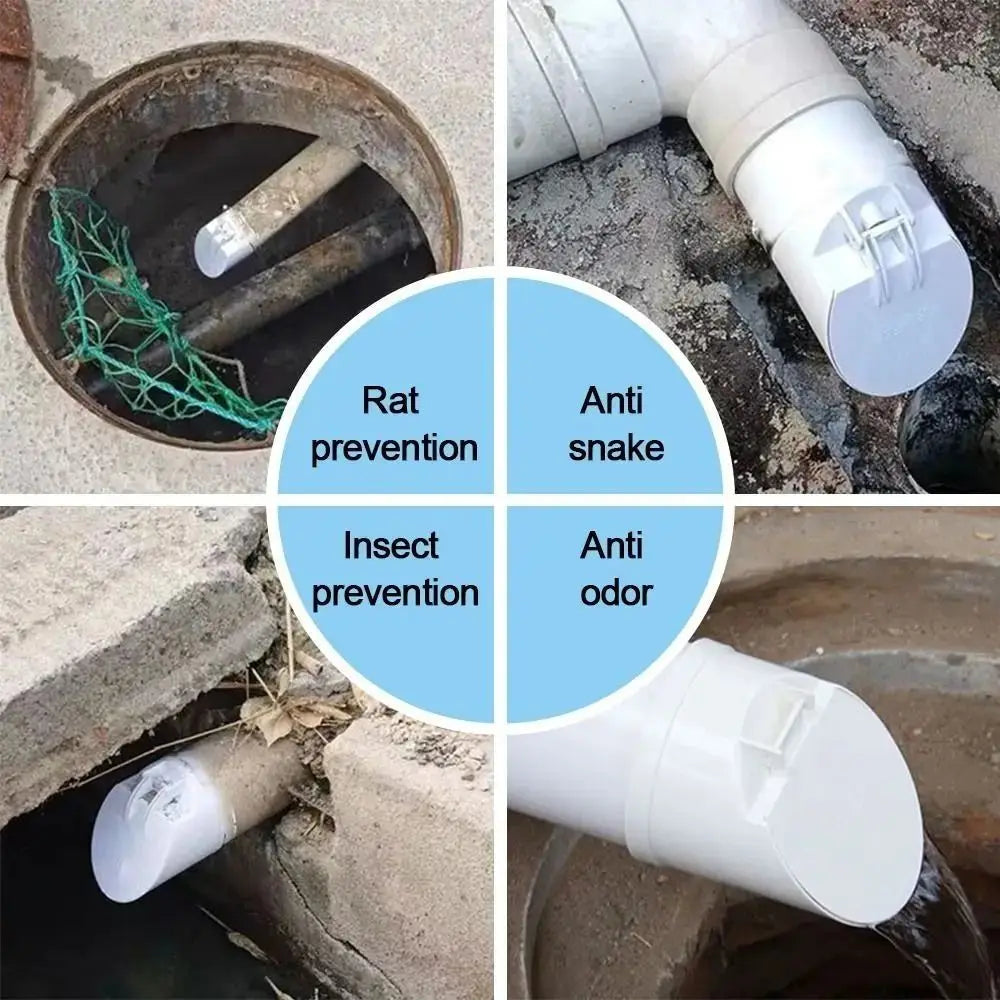 PVC Drain Pipe Rain Pipe Cap Sewage Pipe Large Displacement Anti-rat Cover White PVC Pipe Septic Tank Anti-odor Cover Balcony Vue