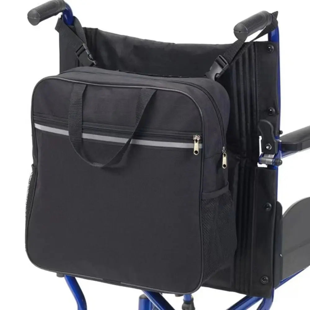 Large Capacity Mobility Wheelchair Bag Adjustable Multifunctional Shopping Storage Holdall Reflective Strip Easy Installation Vue