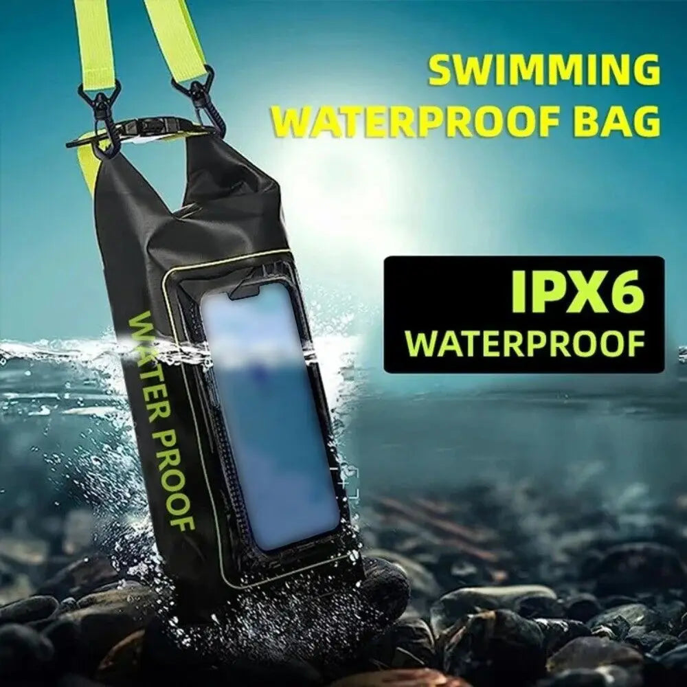 PVC Clip Swimming Waterproof Bag Outdoor Mesh Material Messenger