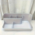 Multi-Compartment Cosmetic Tools Organizer Desktop Makeup Brushes Storage Box for Brushes Lipsticks Nail Polish Beauty Tools Vue Gray