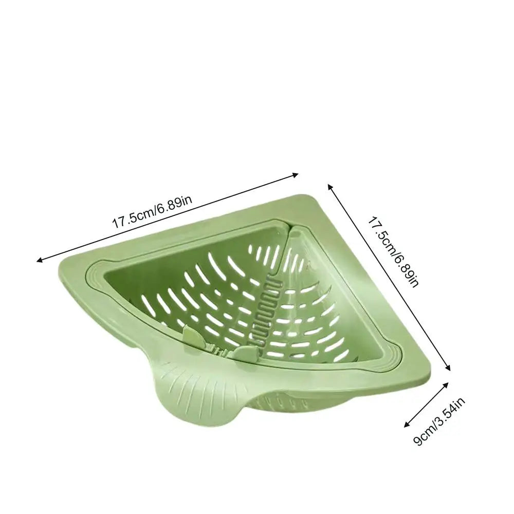 Kitchen Sink Drain Strainer Anti-Clog Food Catcher Triangular Sink Food Catcher Basket for Fruit Vegetable Noodle Washing Home Vue Green