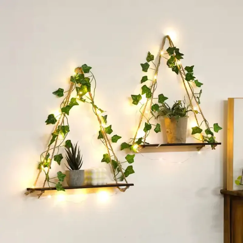 1 Pack Realistic Greenery Vines with 20 LED String Lights Indoor Outdoor Decor for New Year Wall Home Room Office Birthday Party Vue