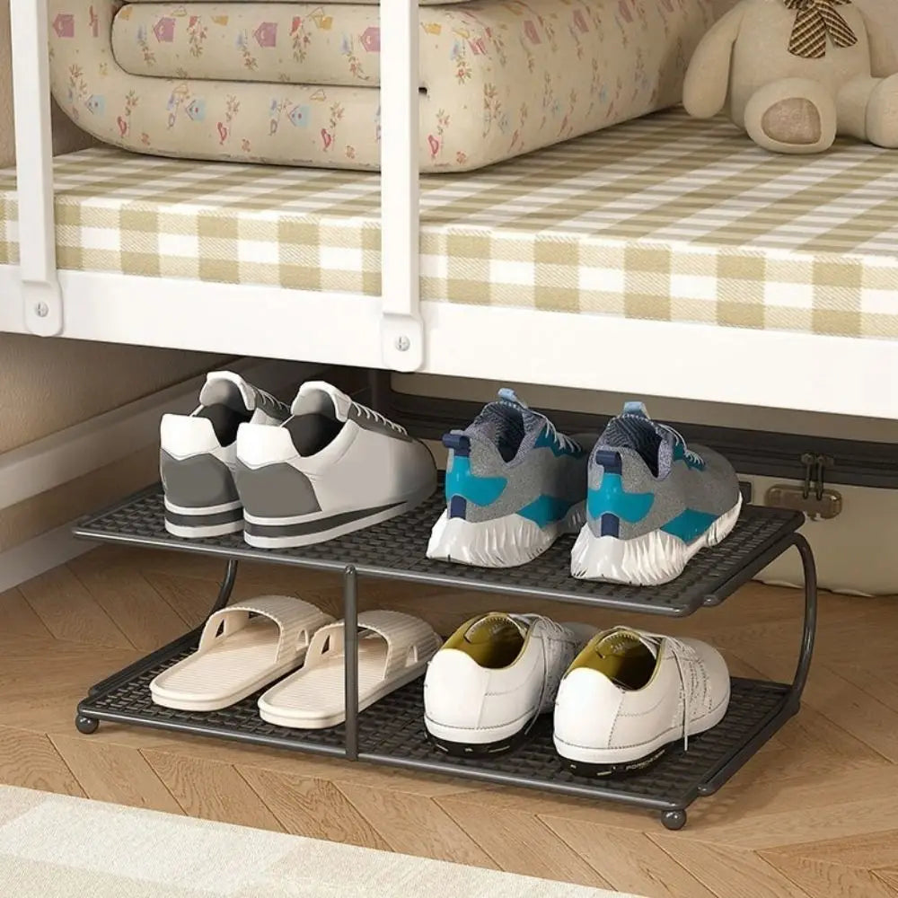 Durable Large Capacity Metal Shoe Rack Space Saving Iron Multi-layer Shoe Rack Simple Kitchen Shelf Bedroom Vue