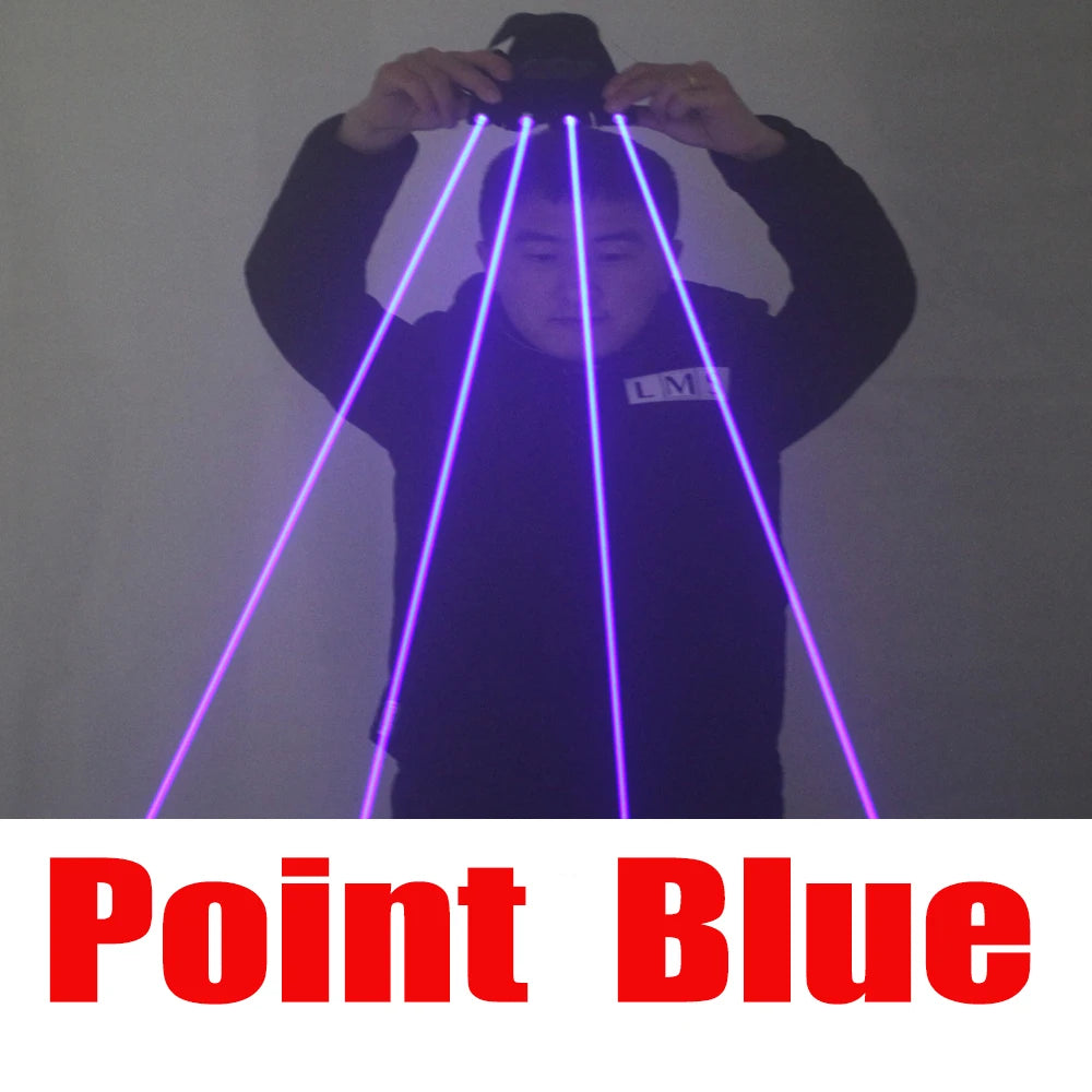 RGB Single Point Laser Gloves LED Finger Light Rechargeable Robot Suit Performance Flash Fin - Green Red Blue Vue