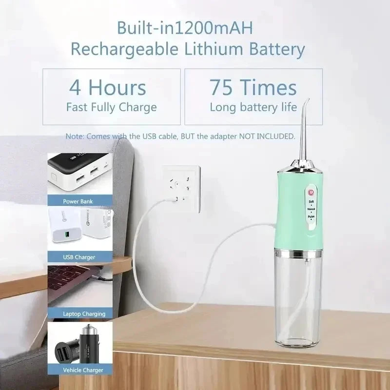 Portable Smart Electric Oral Irrigator Water Flosser 3 Modes Rechargeable Dental Water Jet Irrigator Dental Teeth Cleaner Vue