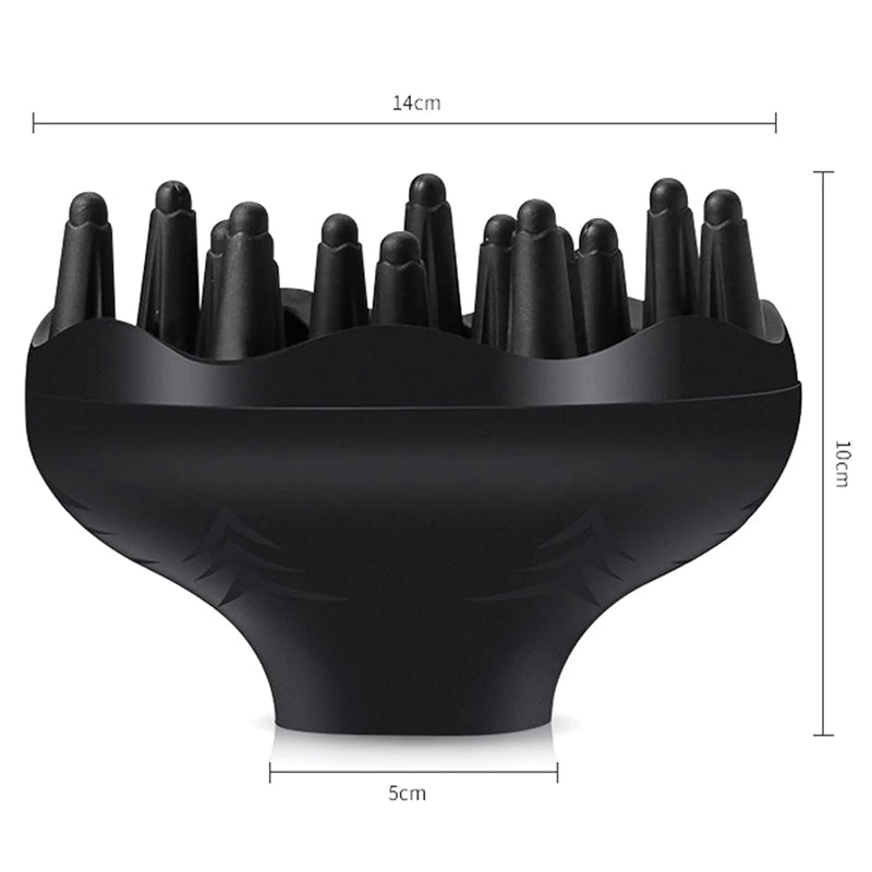 1pc Hair Diffuser Professional Hair Styling Curl Dryer Diffuser Universal Hairdressing Blower Styling Salon Curly Tool Black Vue
