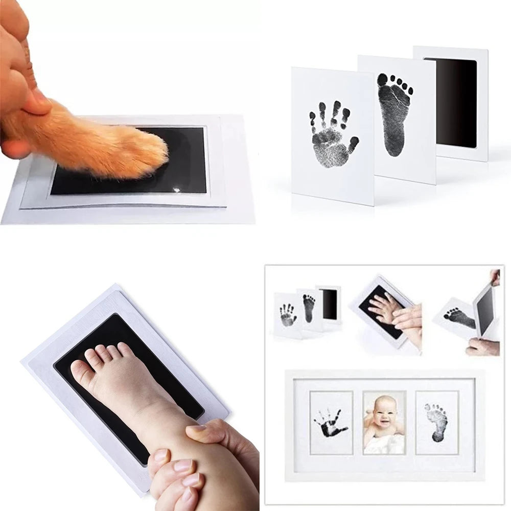 vvocci For Newborn Ink Footprint Infant Toy Baby footprint set Infant Souvenirs Safe Non-Toxic Handprint Paw Print NoTouch Skin Vue