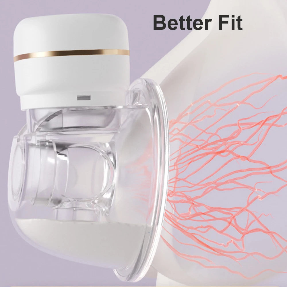 2pcs Wearable Breast Pump Portable Electric Breast Pump Hands Free Low Noise Milk Puller with 26mm Silicone Flange Vue