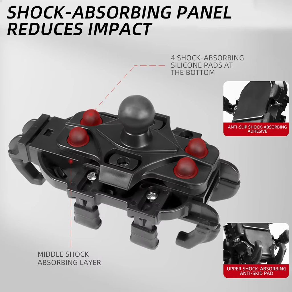 Mobile Phone Holder With Shock Absorber Module Adjustable at Any Angle for Motorcycle Scooter ATV bike Cell Phone Bracket Vue