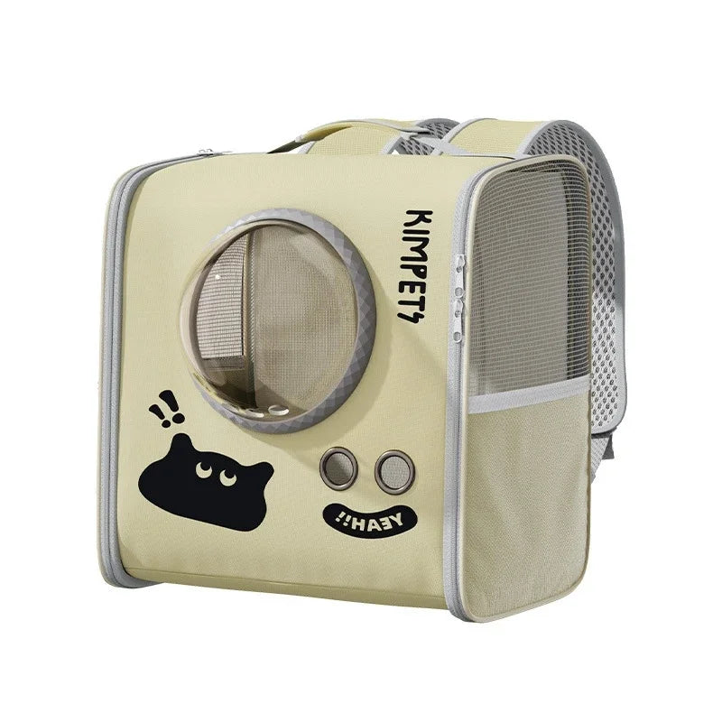Portable Clear Cat Backpack Breathable Capsule Pet Carrier Large Dual Strap For Travel Outdoor Urban Commuter For Cat Lovers Vue