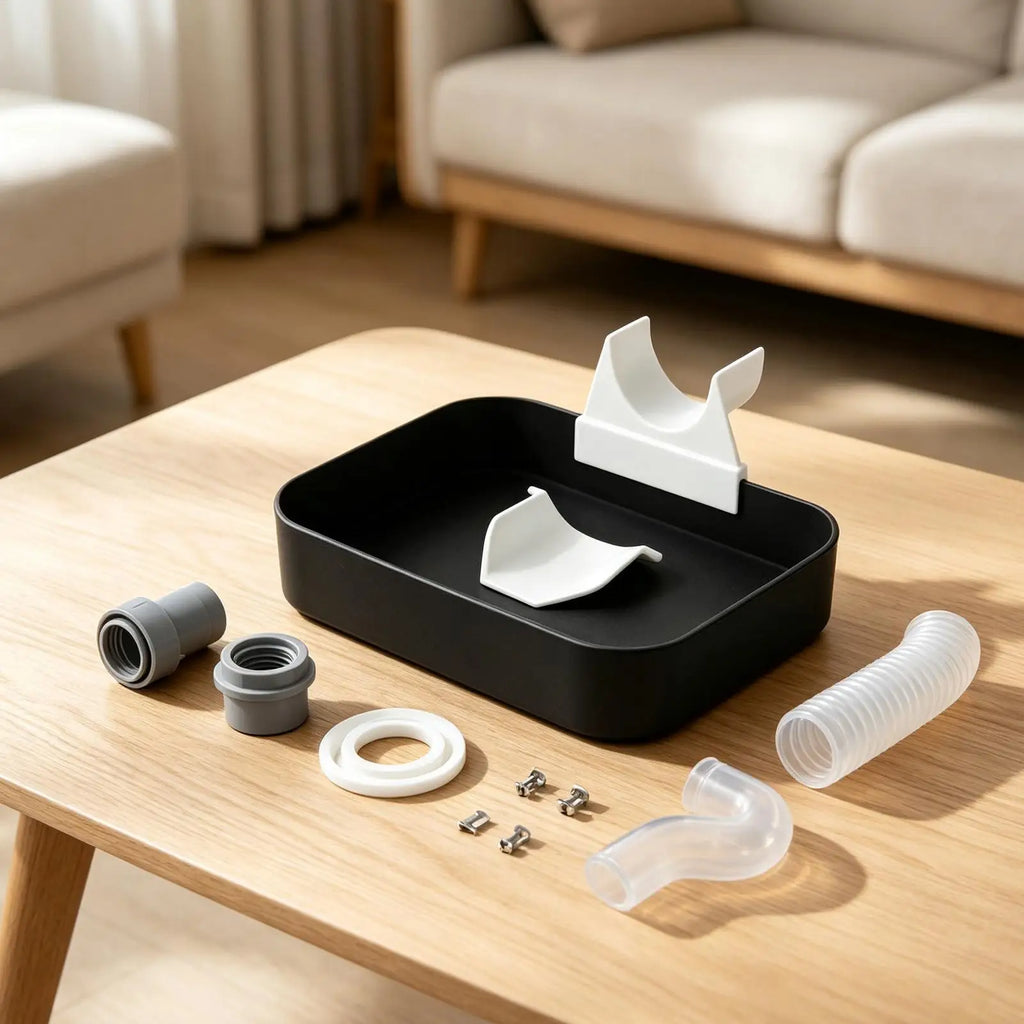 3D Printed Universal Washing Machine Drain Pan, Leak-Proof Floor Protector Tray, Anti-Spill Water Catcher for Laundry Room Vue