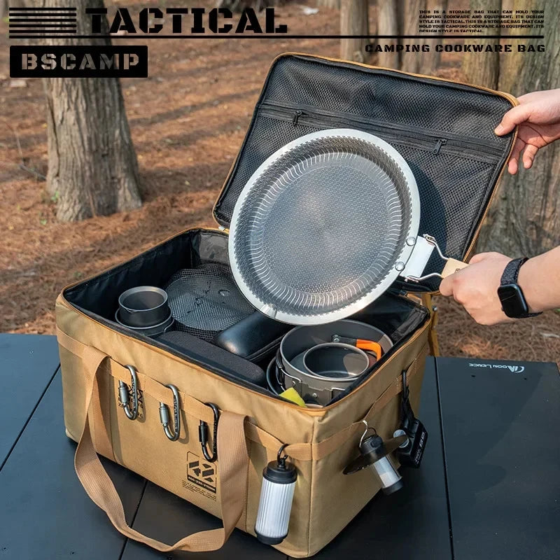 Insulated Waterproof Tactical Camping Bag Foldable Outdoor Picnic Storage Box Large Capacity 56L Cooler for Field Cookware Vue