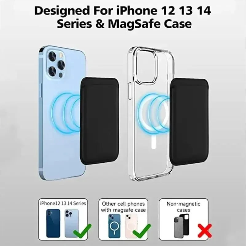 Leather Wallet Case For iPhone 15 Pro Max Magsafe Wallet Leather Compatible For iPhone 14 13 12 Card Holder with MagSafe Magnet Vue