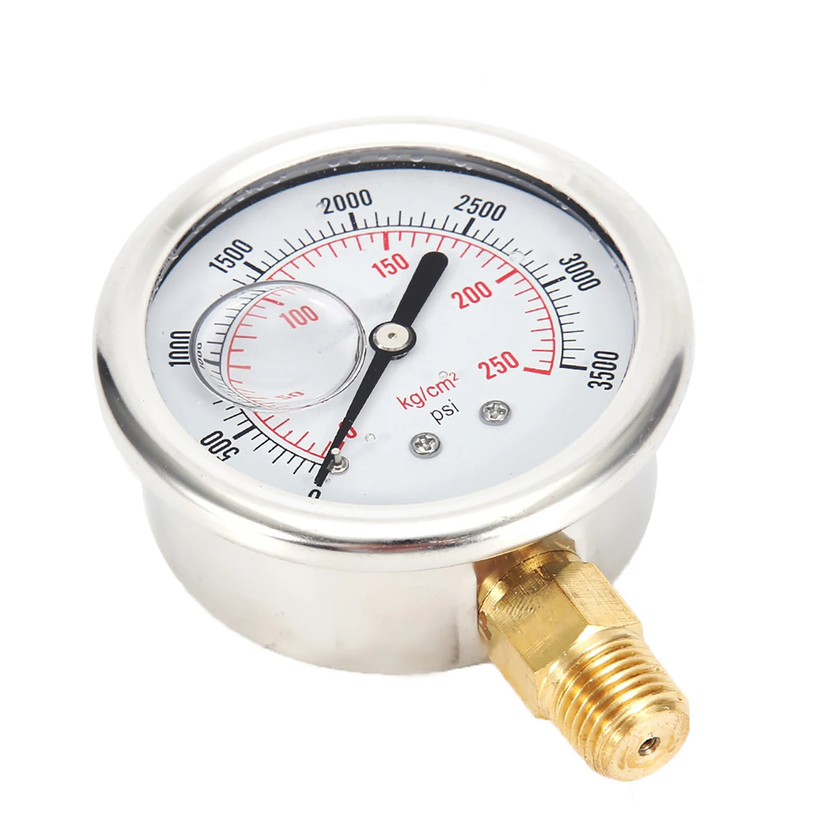 Fuel Pressure Gauge Fuel Pressure Liquid Filled Gauge Stainless Steel Hydraulic Liquid Filled Fuel Pressure Gauge 0-3500 PSI Vue