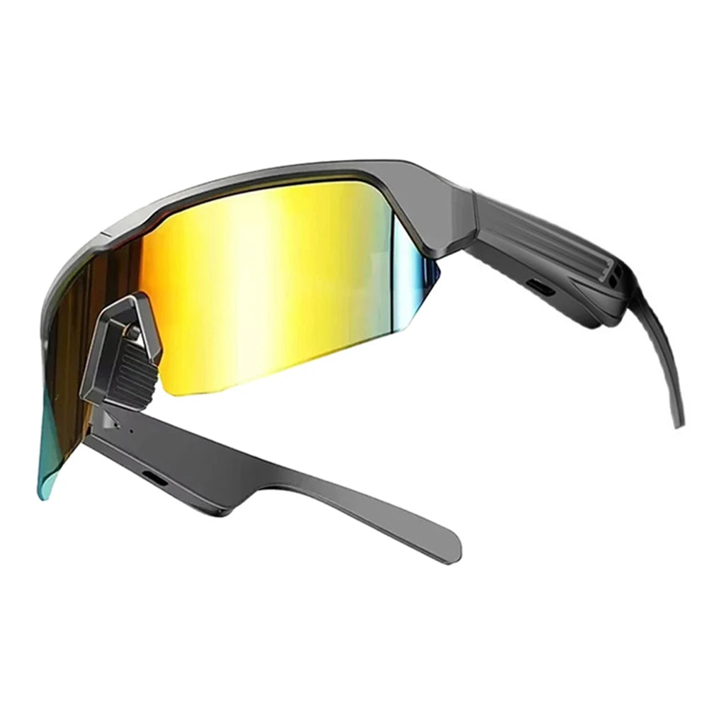 Hot-Smart Glasses Wireless Bluetooth 5.3 Built-In Microphone Speaker Touch Voice Control Assistant Compatible Sunglasses Glasses Vue Gold