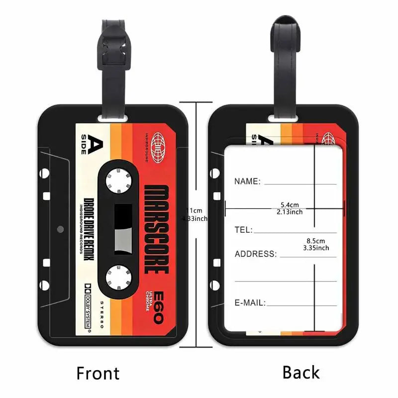 Plastic Luggage Tag Vintage Tape Style Anti Lost ID Holder For Suitcase Secure Travel Bag Accessories Vue A1