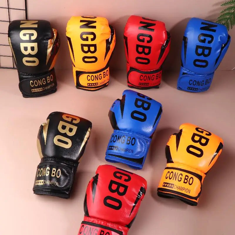 Kids Professional Boxing Training Sparring Gloves PU Leather