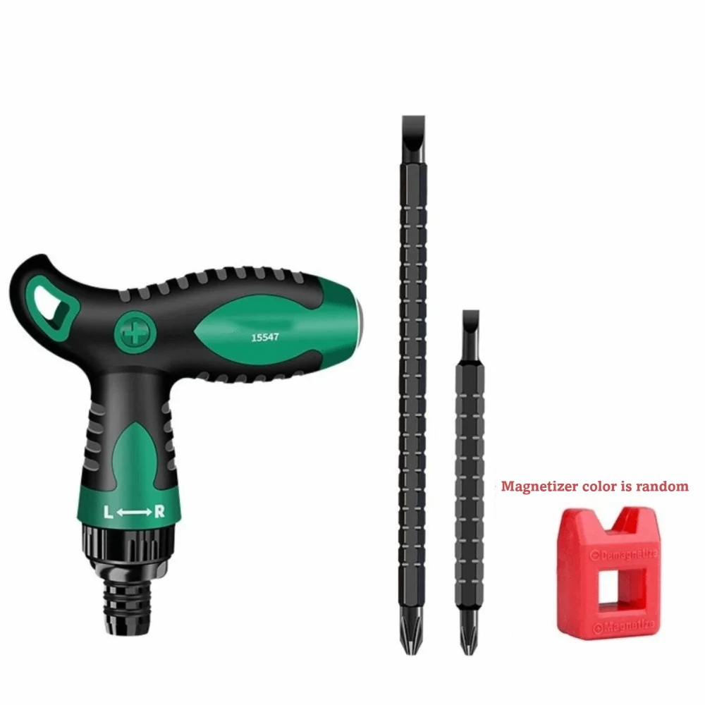Insulated Handle Ratchet Handle Screwdriver Set Telescopic Adjustable Telescopic Screwdriver Set Slotted T Handle Vue Red