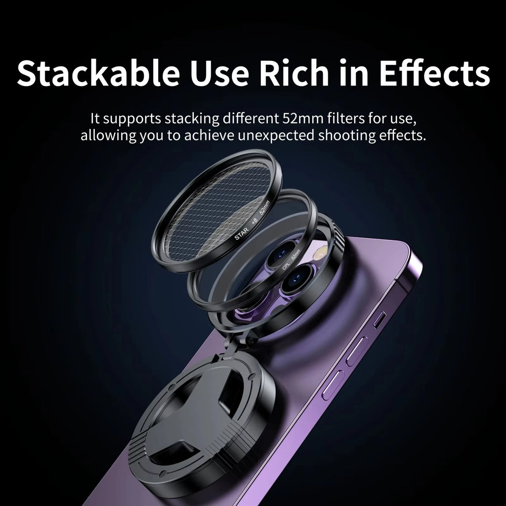 52mm CPL Polarizer Filter Magnetic Holder For Smartphone Vlogging Filter Stand bracket Vue