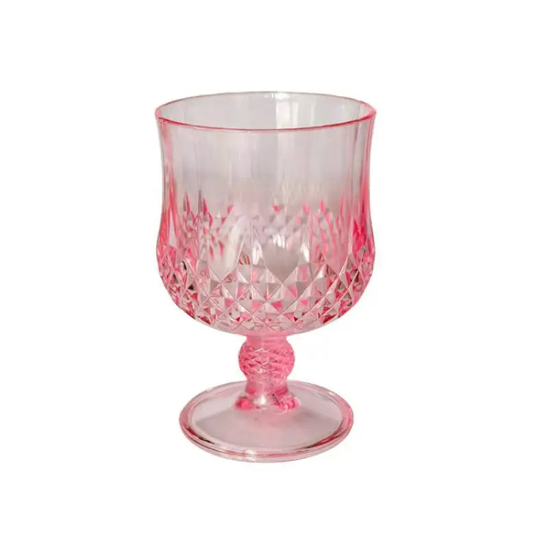 Plastic Wine Glasses Vintage Champagne Cups Cut Goblets Unbreakable