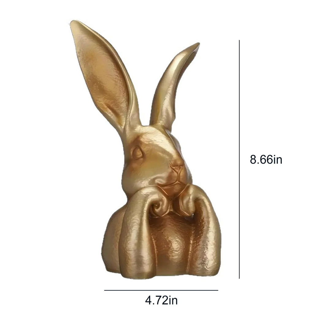 Gold Easter Rabbit Figurine – Decorative Bunny Statue for Spring Decorative Figurine Vue