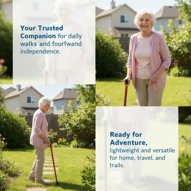 Adjustable Walking Stick 2 Section Stable Anti-skid Crutch Old Man