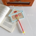 Portable Woven Palm Fan Cute Little House Handheld Summer Photo Prop Home Display Table Decor For Women Kids Beach Gift Cozy Vue A1