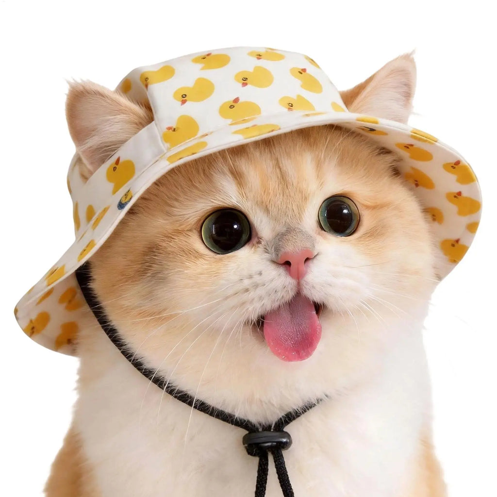 Dog Sun Hat Adjustable Duck Ear Holes Cat Bucket Visor for Small Medium Large Puppy Kitten Beach Summer Outdoor Walking Hiking Vue