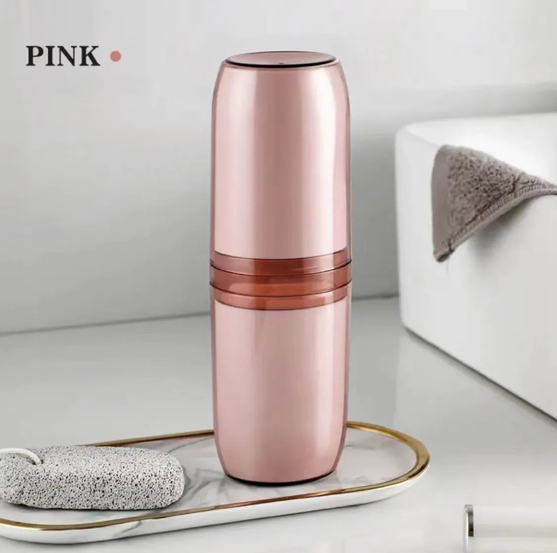 Toothbrush Storage Box Portable Mouthwash Cup Toothpaste Storage Box Toiletry Set Travel Supplies Portable Toothbrush Cup Vue Pink