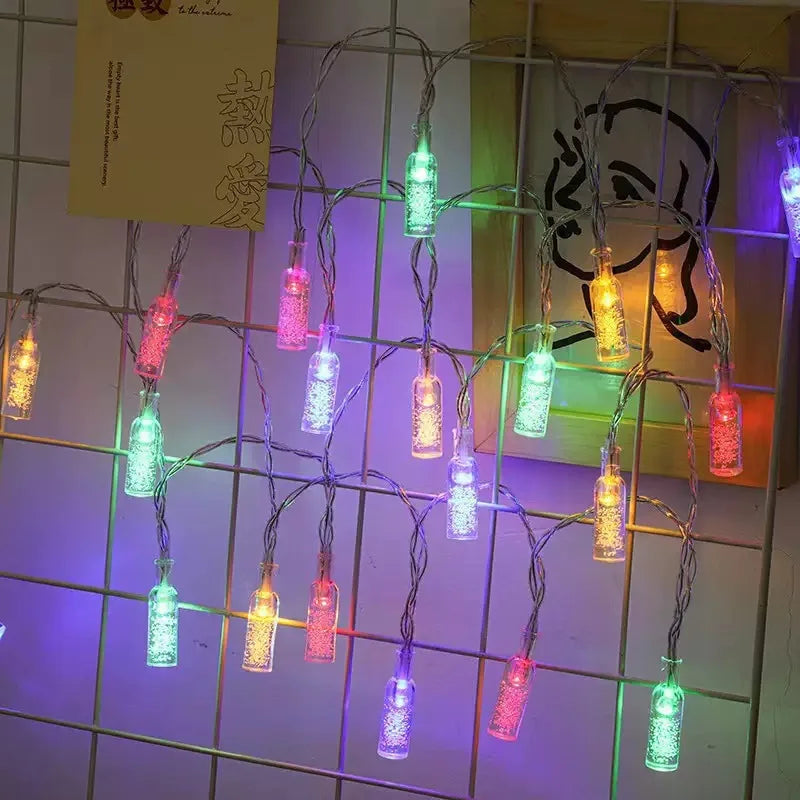 6M 40LEDS Wine Bottle String Lights Fairy Night Lamp Room Garland Curtain Girls Brithday Wedding Party Decoration Lights Vue