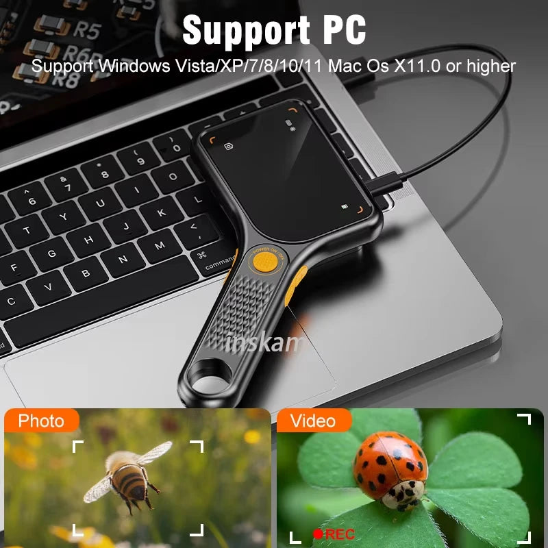 Digital Microscope Handheld 3.0 inch IPS Color Screen Autofocus 2MP Coin Video Microscopes 500x Magnification Vue