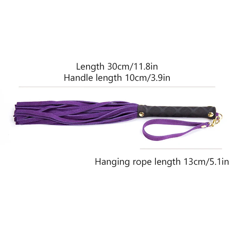 Pu Leather Pimp Whip Racing Riding Crop Party Flogger Hand Cuffs