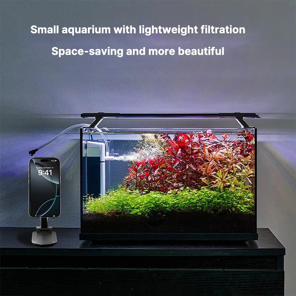 6-in-1 Aquarium Filter Built-in Water Purification Circulation Pump Silent Oxygen-Boosting Small Tank Filter Quiet Pump Vue