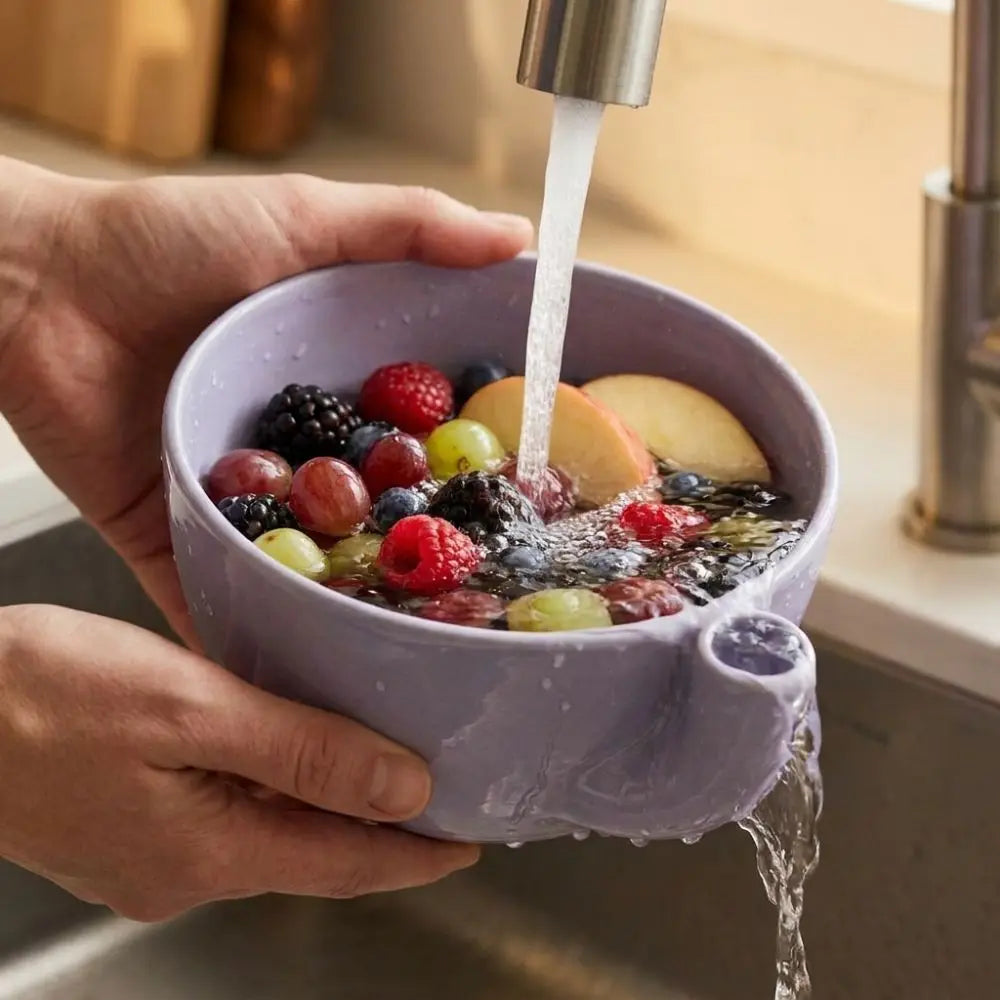 3D Printed Automatic Fruit Washing Bowl Large Capacity Self-spinning Swirl Berry Washing Drain Bowl Plastic Central Flow Guide Vue