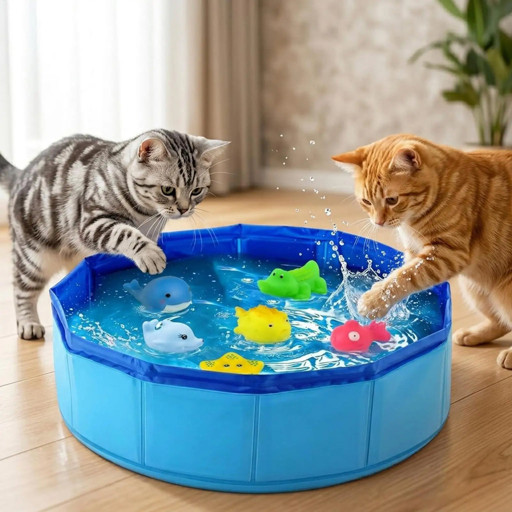 Foldable Dog Swimming Pool Portable High Strength Pet Bathtub for Home Apartment Indoor Outdoor Backyard Patio Deck Balcony Vue