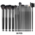 New Makeup Brushes Set Foundation Powder Contour Blush Concealer Eyeshadow Blending Highlight Eyeliner Brushes Fast Shipping Vue Black-18PCS Russian Federation