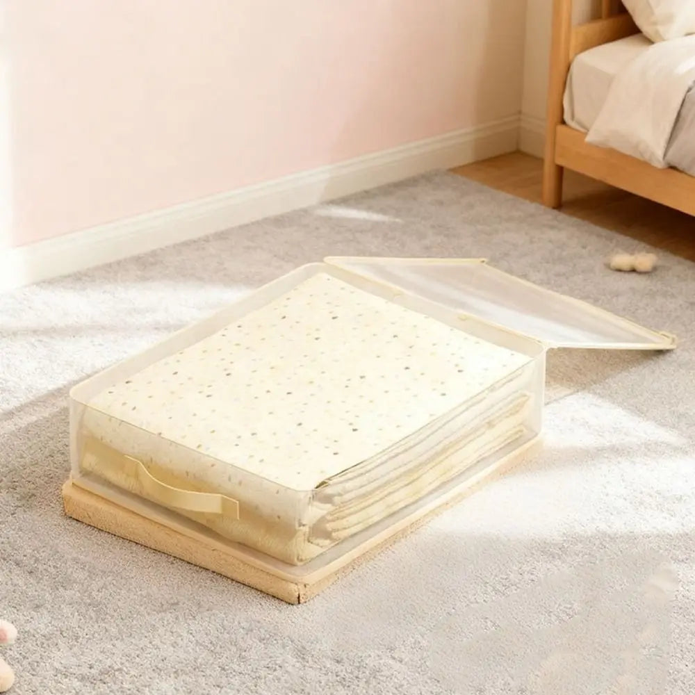 2Pcs PVC Clothes Quilt Storage Bag Transparent Foldable Blanket Pillow Storage Container with Handle Dustproof Vue