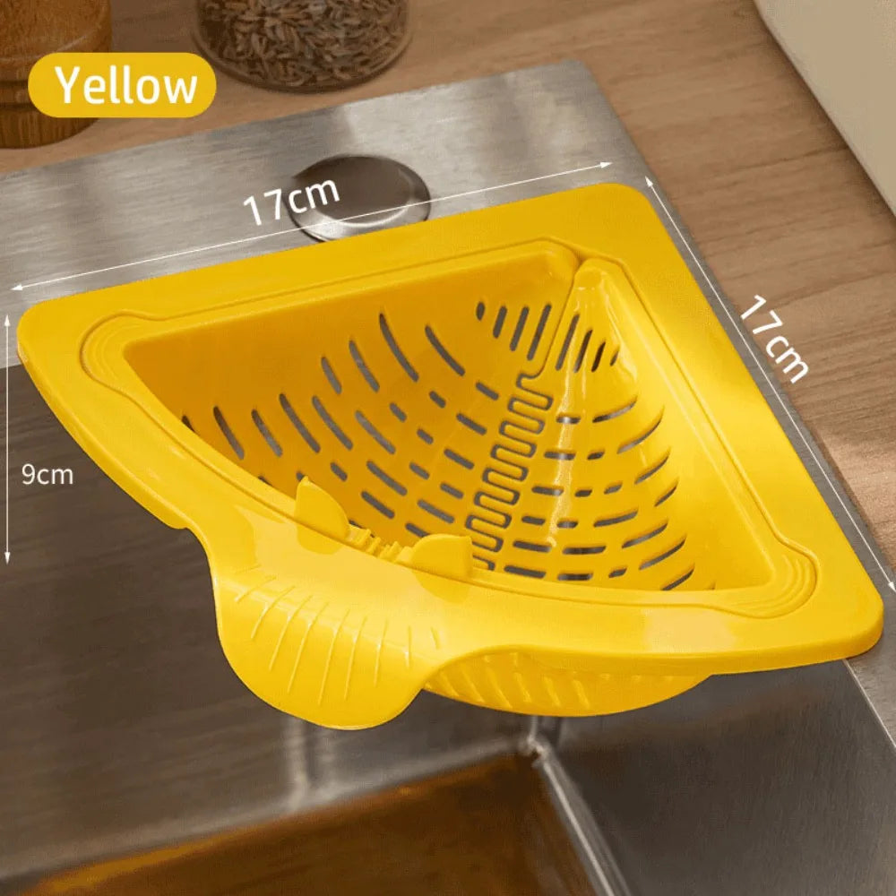 Durable Magnetic Sink Drain Basket Triangle Multifunctional Food