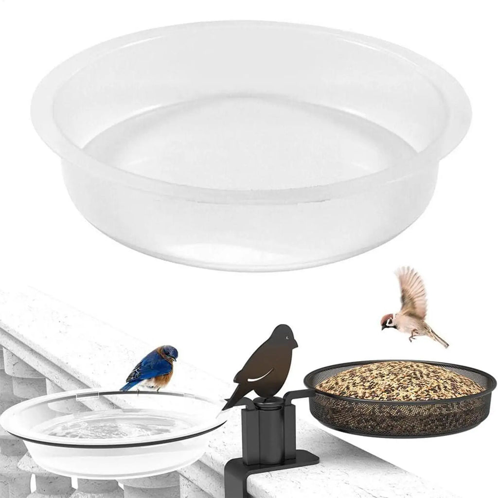 ABS Round Bird Feeder Tray Replacement, Outdoor Water Dish for Small Wild Birds, Feeding Plate for Garden, Yard, Courtyard Vue